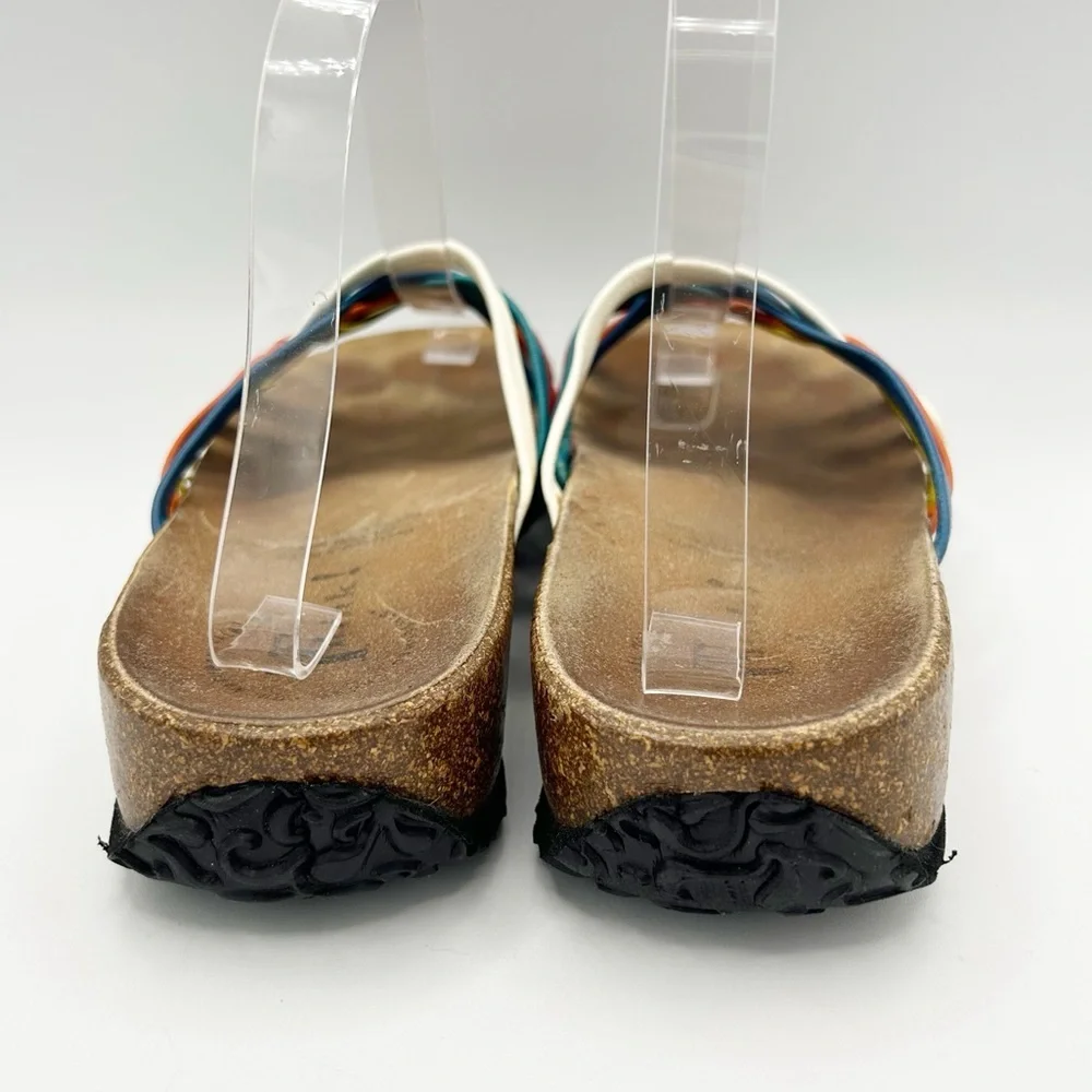Think! Womens Multicolor Woven Strappy‎ Slide Sandals Shoe Size 40